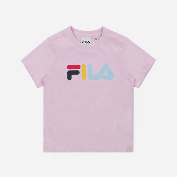 Fila Tričká Detske Ruzove - Colorful Crew Neck S/S Vypredaj - Slovakia 52946-QSEH